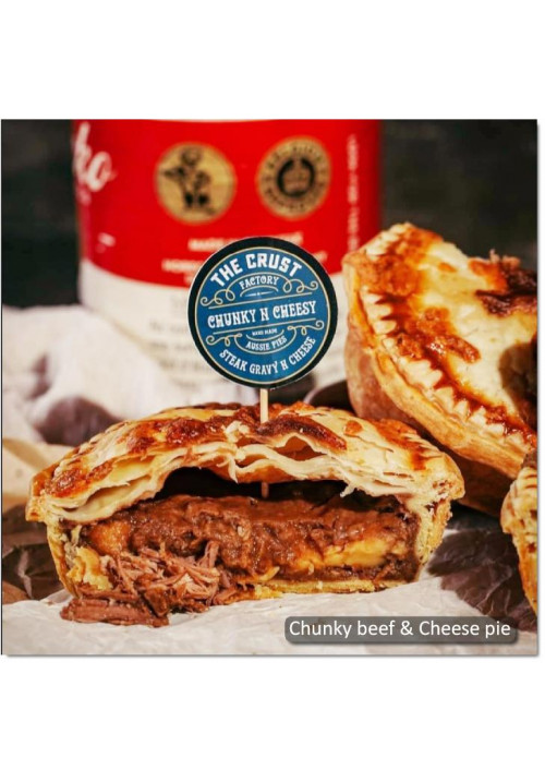 Bali THE CRUST handmade pies frozen CHUNKY AUSSIE BEEF & CHEESE +/- 250g (EXP DES 2022)